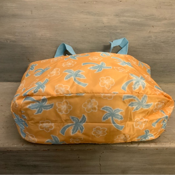 California Innovation Yellow Blue Palm Tree Hibiscus Flower Thermal Tote Bag LN - Picture 7 of 9